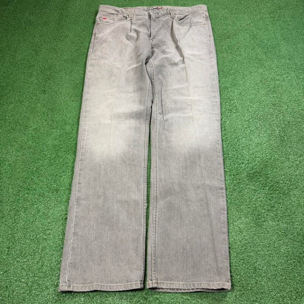 Tony Hawk Grey Faded Jeans Mens 36x32 Skate Y2K Baggy Straight Leg Denim